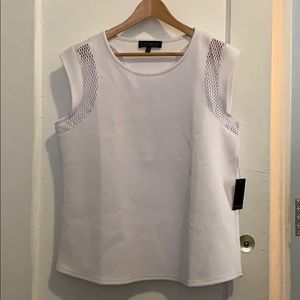 NWT Eloquii white top w/ mesh detail - size 14/16